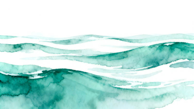 水彩海浪繪畫抽象藝術作品-圖片