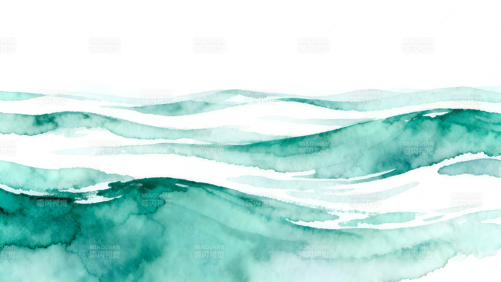 水彩海浪绘画抽象艺术作品-图片