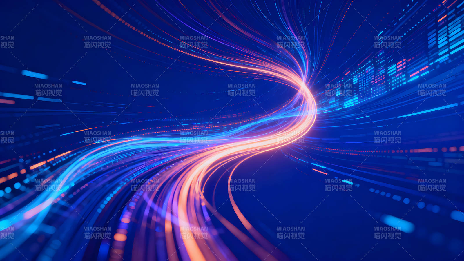 光线流动的科技感背景-图片