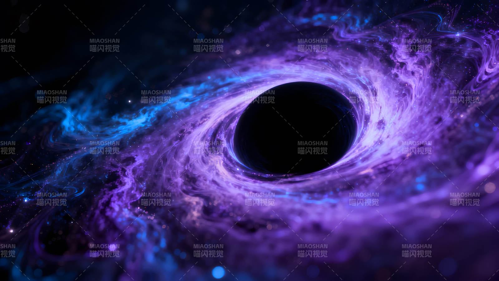 黑洞吞噬宇宙星云的景象-图片