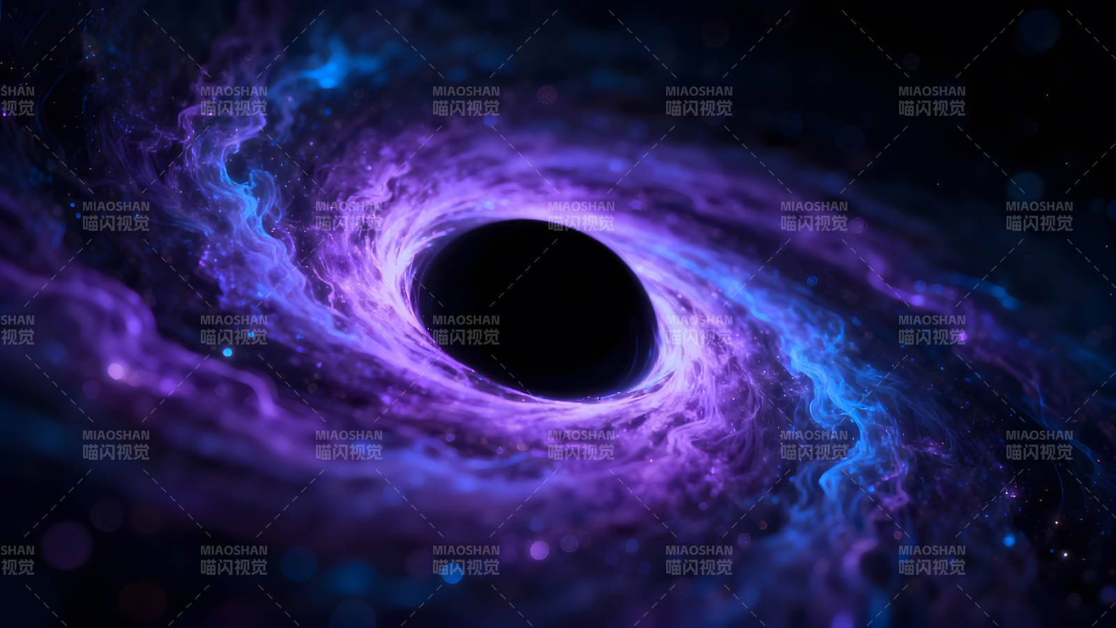 黑洞吞噬宇宙物質呈現(xiàn)絢麗光環(huán)-圖片