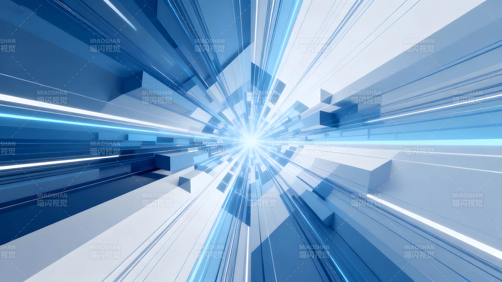 蓝色科技线条抽象爆发-图片