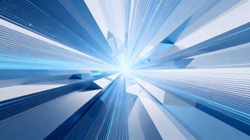 抽象蓝色光芒几何-图片