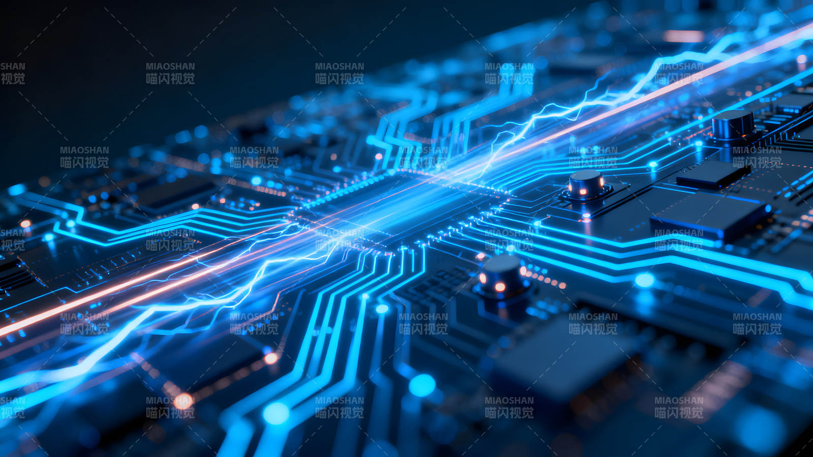 电子电路板科技感十足画面-图片