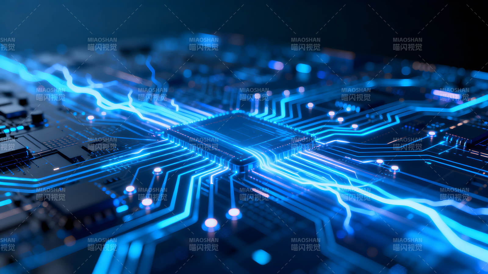 电子芯片电路板图景数字科技-图片