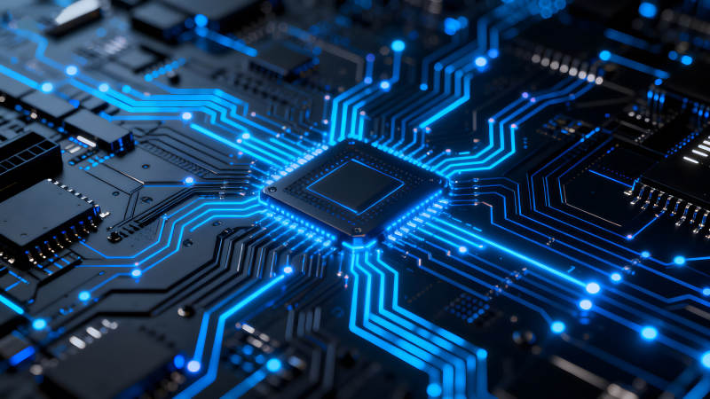 电路板芯片特写科技感十足图片