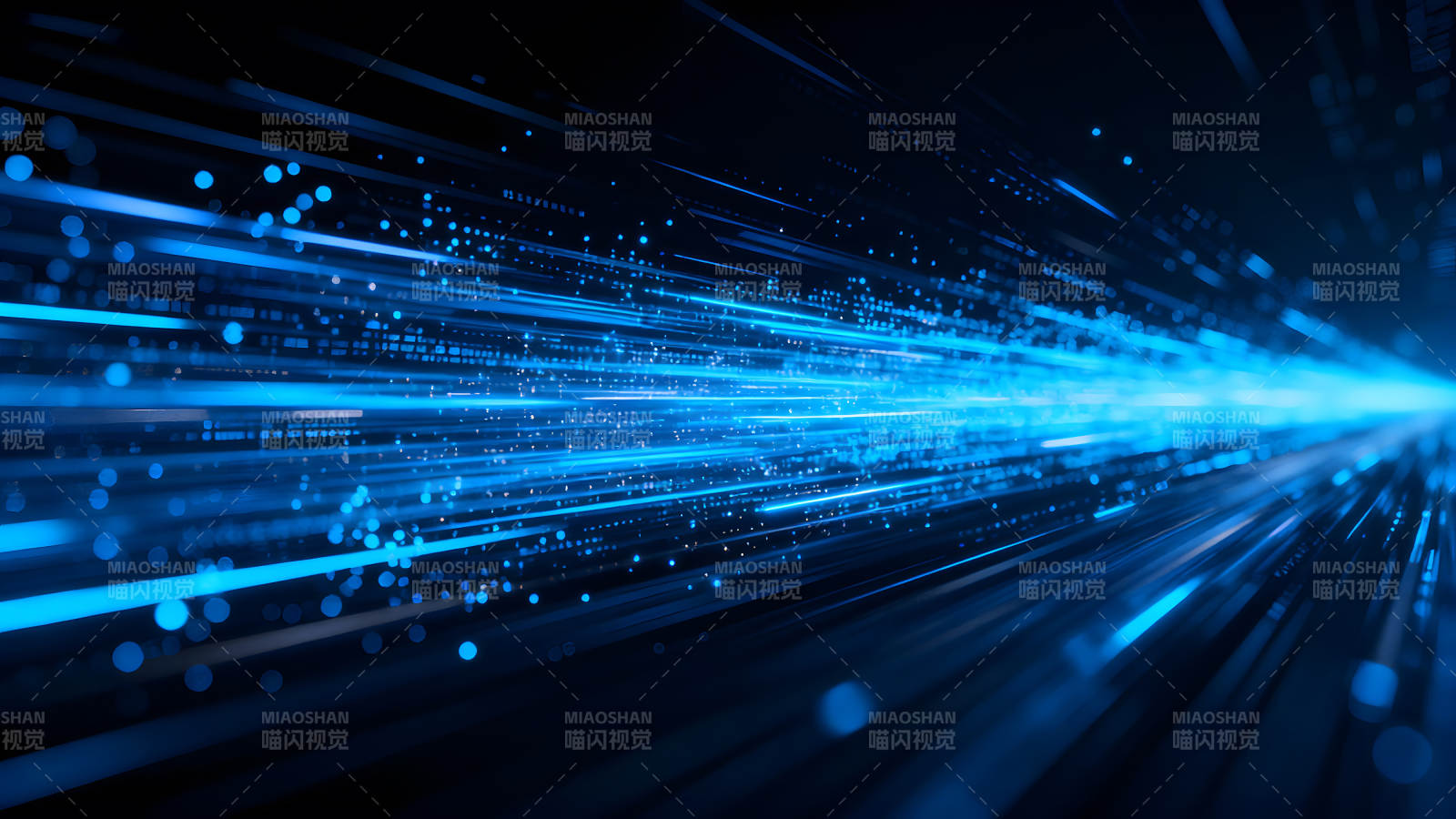 藍色光線匯聚形成科技感圖片