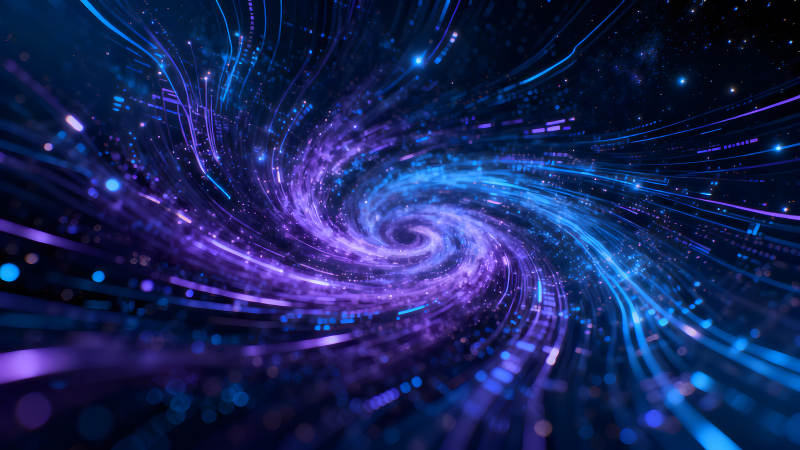 抽象宇宙漩涡蓝色科技感-图片