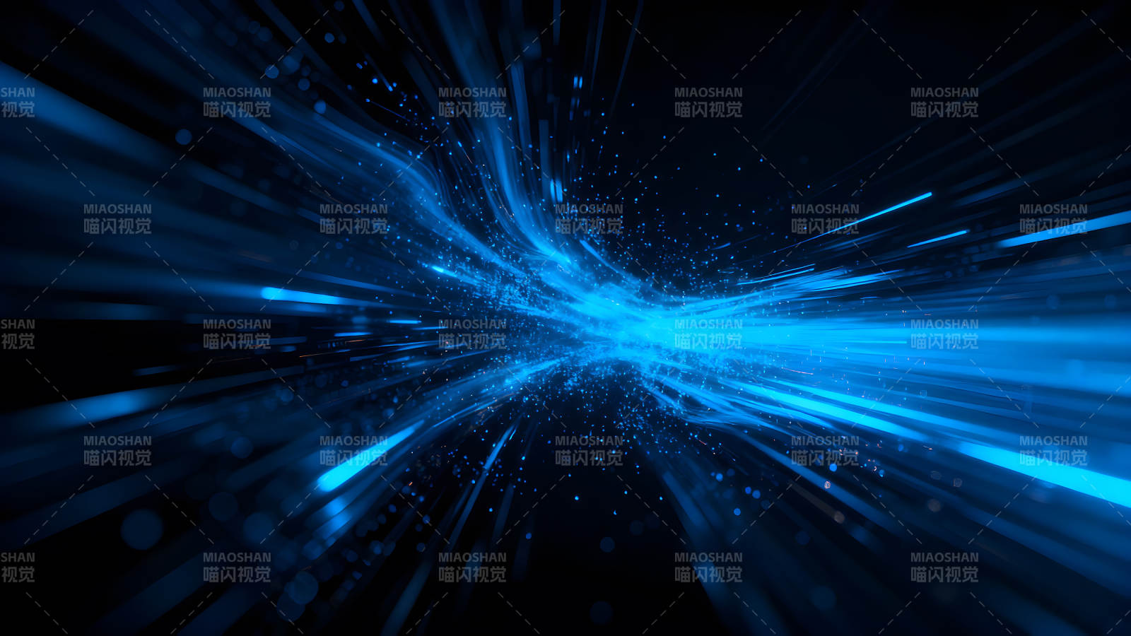 藍(lán)色光束交織成抽象宇宙景象圖片