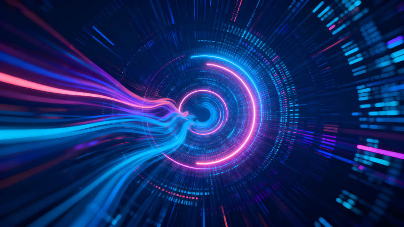 抽象科技感隧道光線穿梭-圖片