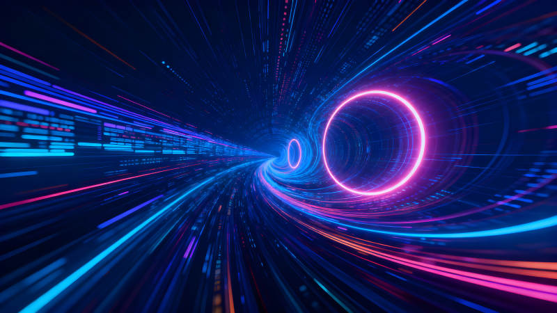 抽象的數(shù)字光隧道設(shè)計(jì)-圖片