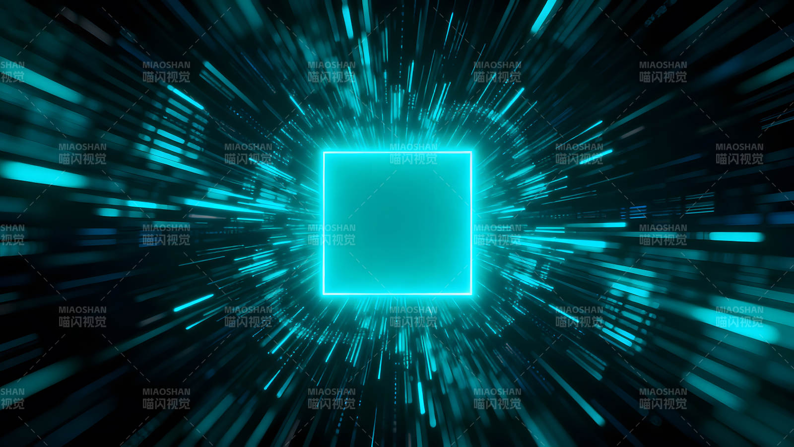 数字科技中心发射光芒的方块-图片