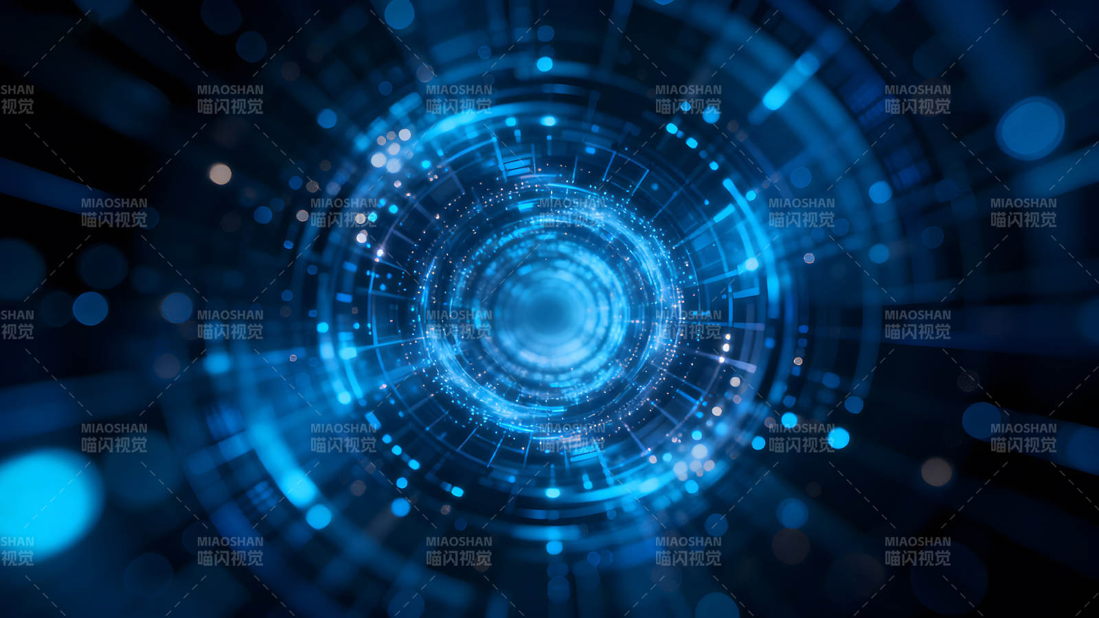 蓝色科技感隧道图片