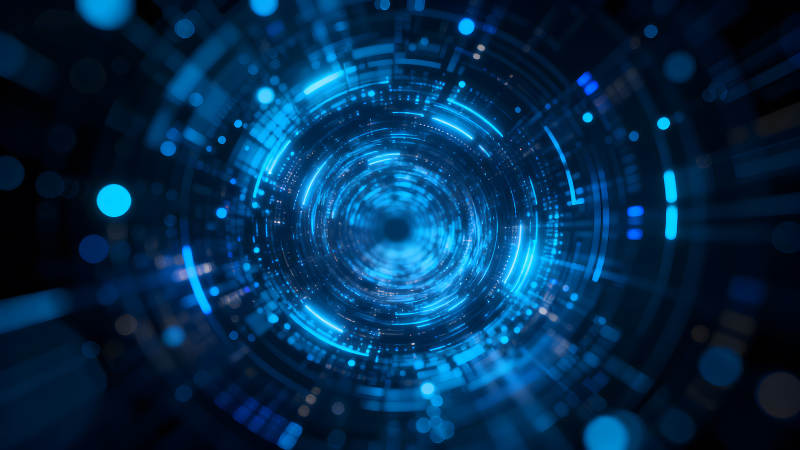 蓝色科技感数据隧道图片