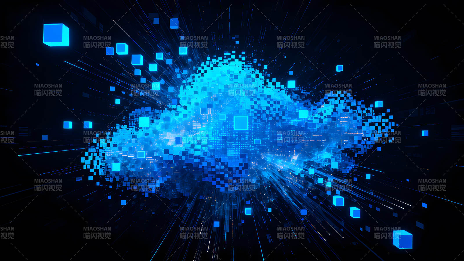 数字云朵数据传输未来科技图片