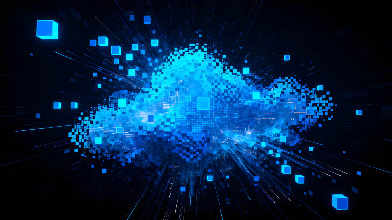 数字云朵数据传输未来科技图片