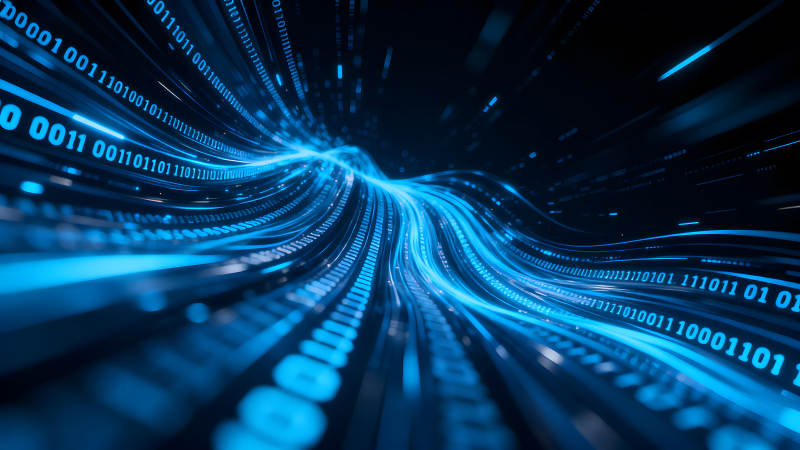 数字流动的科技世界展现数据传输-图片