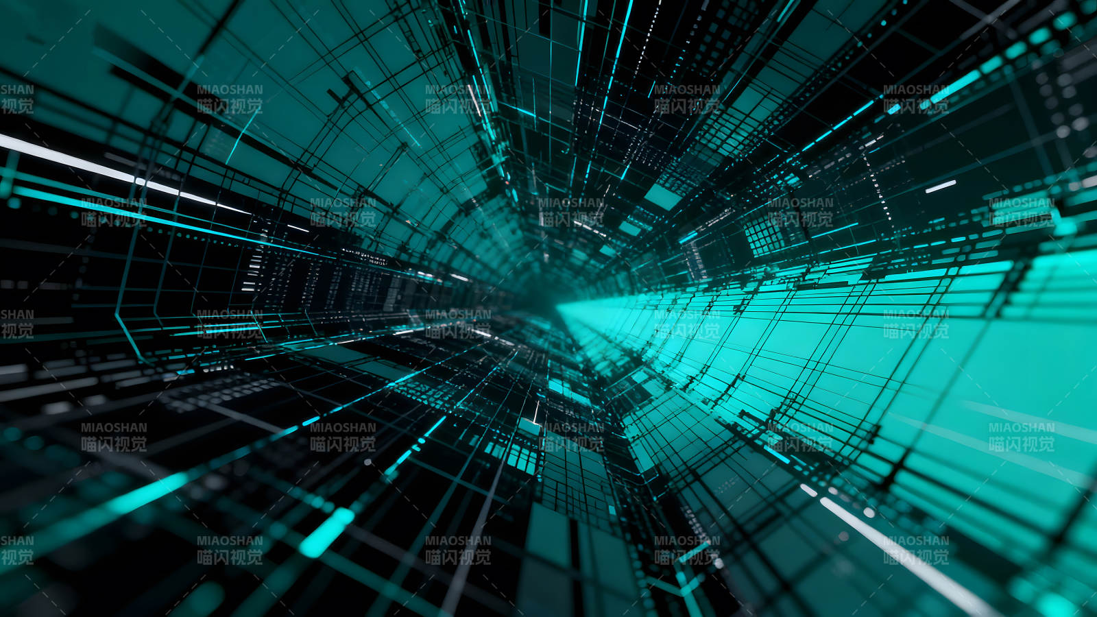 抽象科技隧道藍(lán)綠色調(diào)圖片