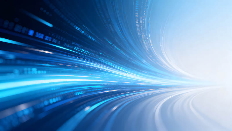 蓝色科技感数据流光效果图片