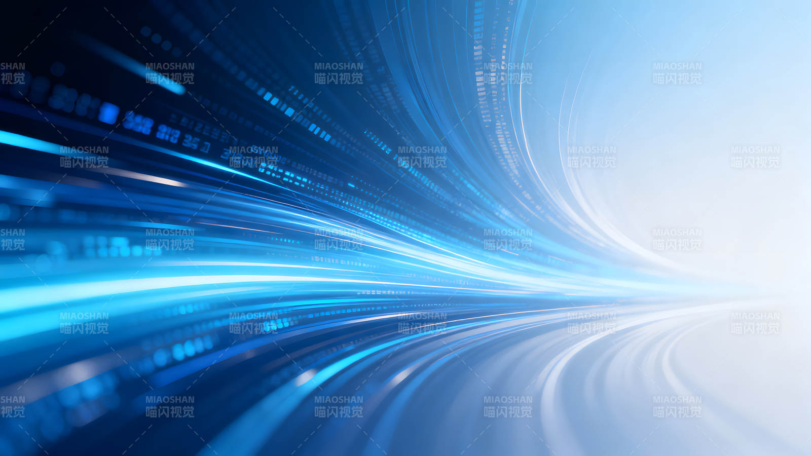 蓝色科技感数据流光效果图片