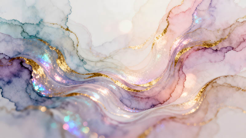 抽象水墨纹理金色装饰-图片