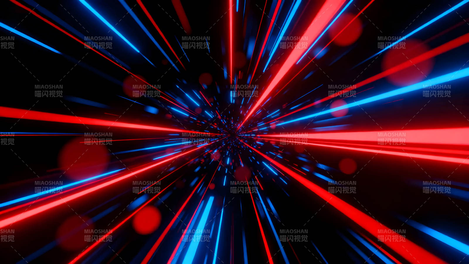 红蓝光线穿梭星空-图片