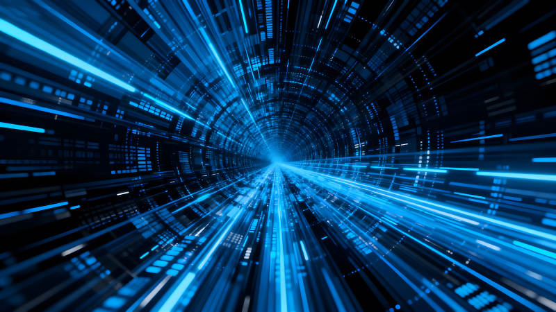 蓝光隧道科技感十足的视觉效果-图片