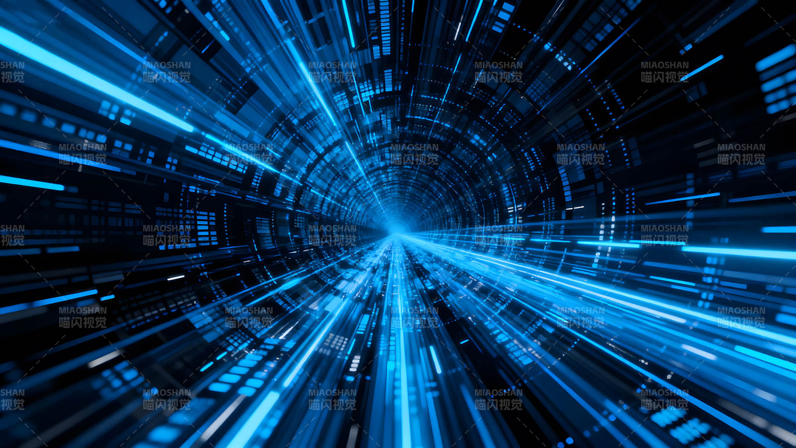 藍(lán)光隧道科技感十足的視覺效果圖片