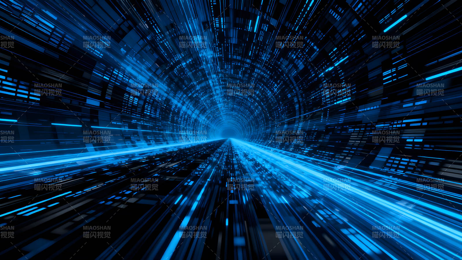 藍(lán)色科技隧道光線交織未來圖片