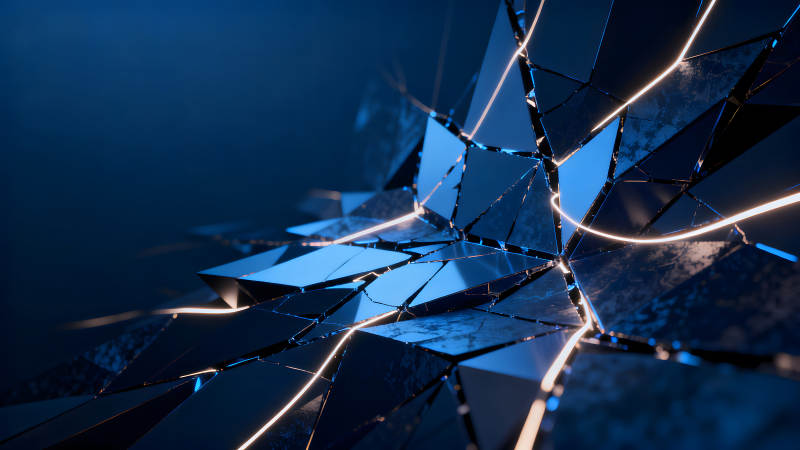 抽象幾何碎片發(fā)光效果的藝術(shù)作品-圖片