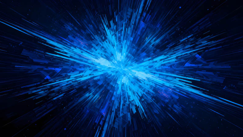 蓝色能量爆发抽象艺术星辰绽放-图片