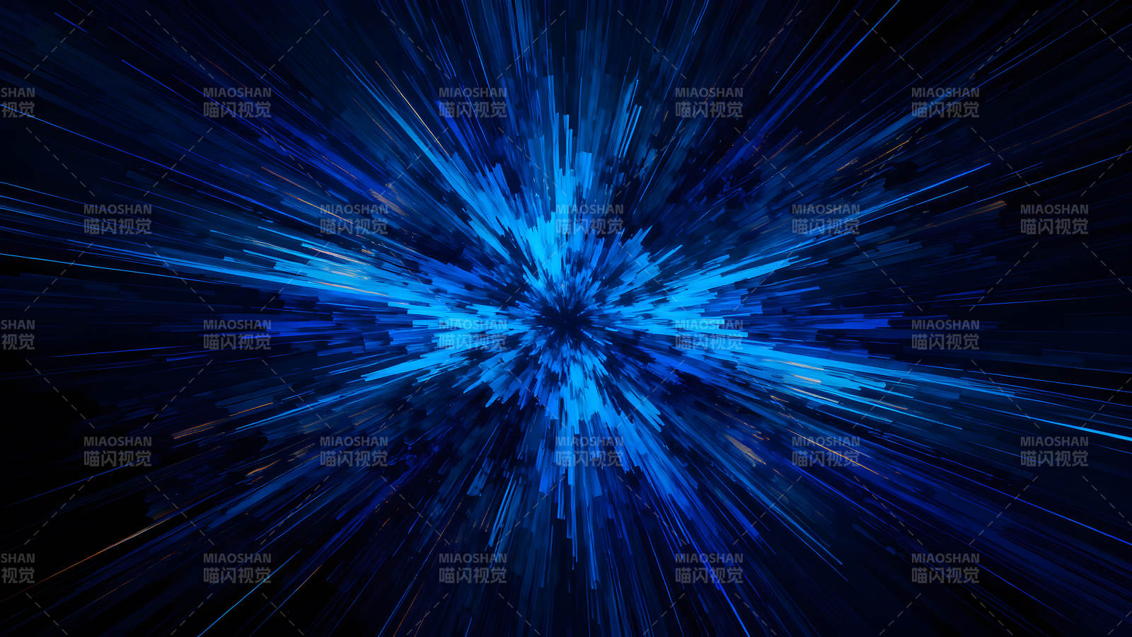 蓝色能量爆发抽象-图片