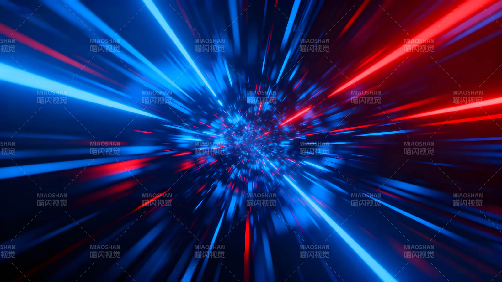 藍紅光束穿越時空隧道-圖片