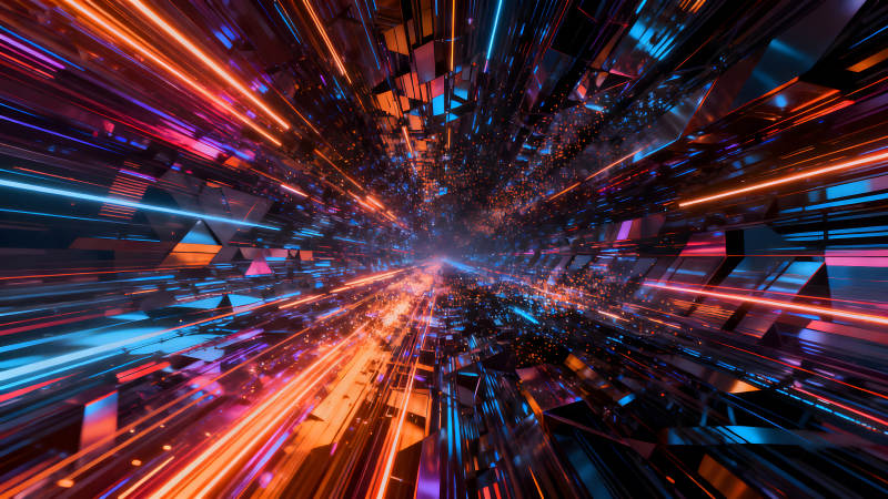 抽象科技空间感光线特效-图片