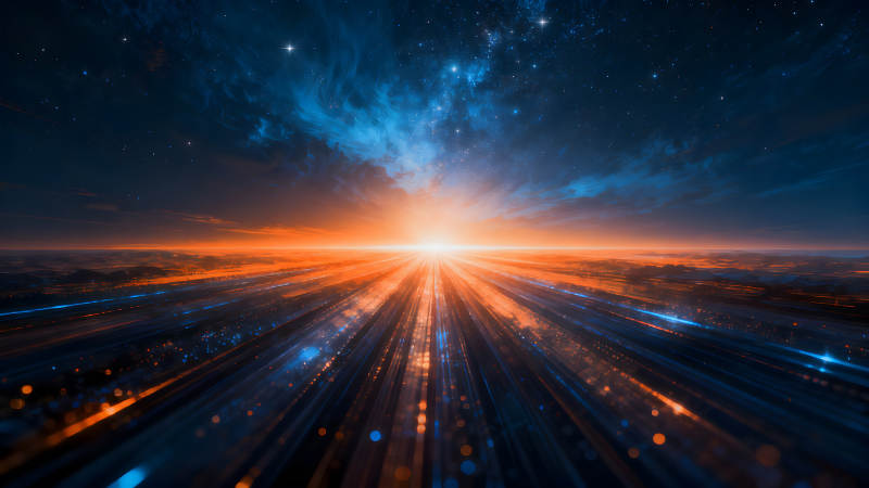 宇宙奇觀光芒萬(wàn)丈絢麗星空-圖片