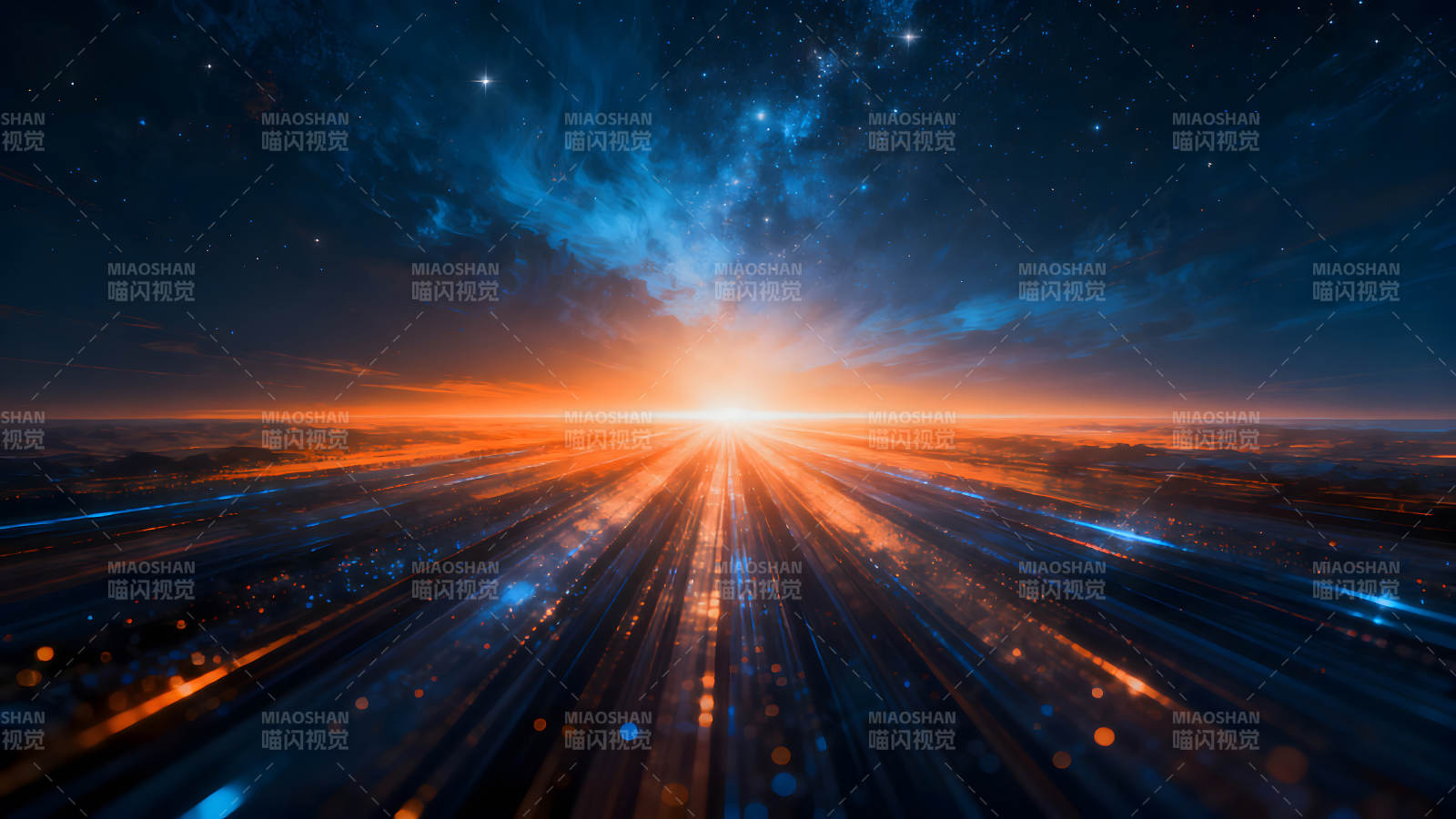 宇宙奇觀光芒萬丈絢麗星空-圖片