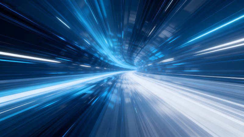 藍(lán)色光速隧道視覺效果-圖片