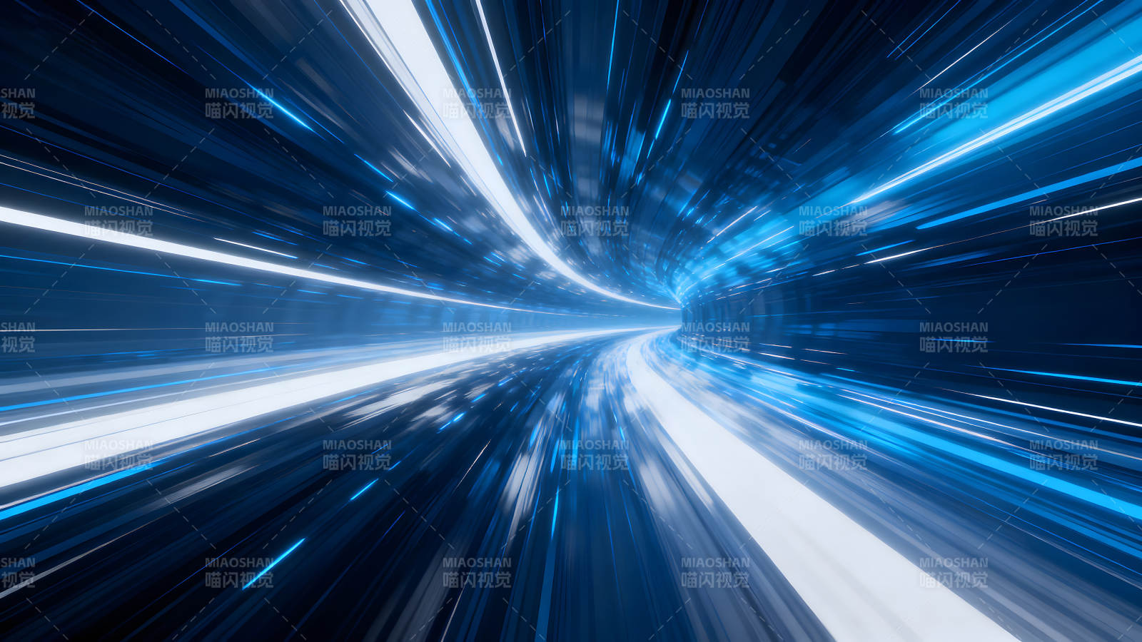 藍光隧道科幻感十足圖片