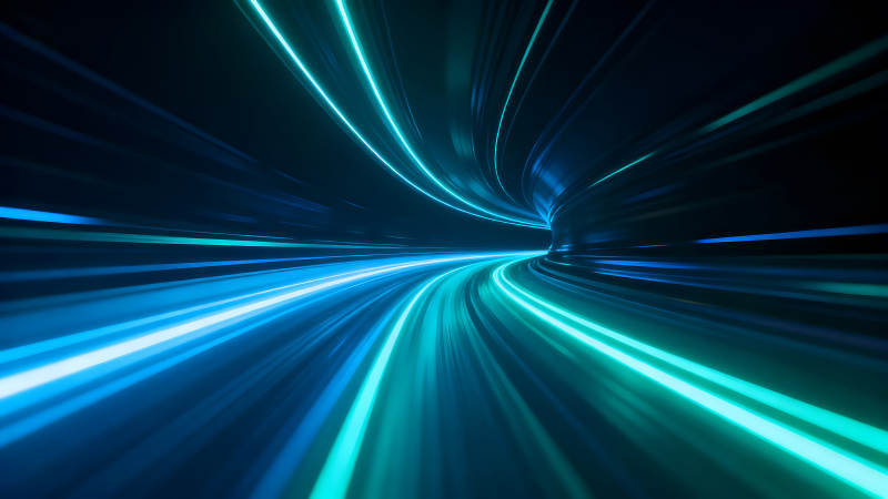 蓝色光线隧道动态效果-图片