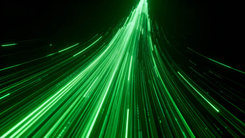 绿色光线汇聚视觉冲击-图片