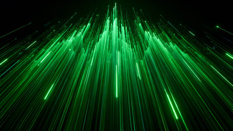 绿色线条向上延伸构成的抽象图案-图片