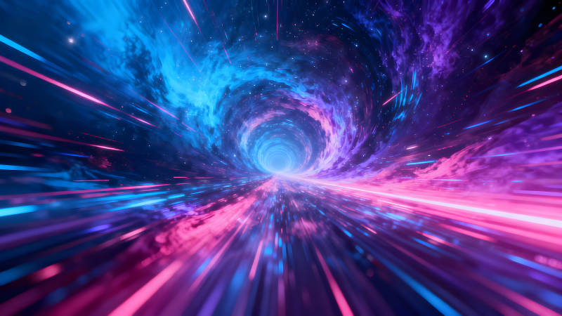 星空隧道絢麗色彩宇宙之旅-圖片