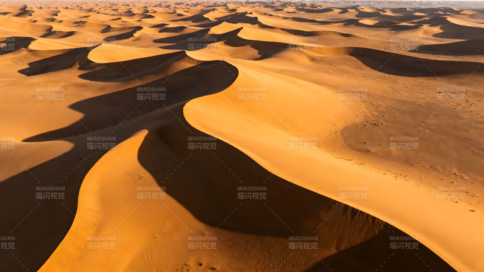 沙漠沙丘在陽光下呈現波浪狀-圖片
