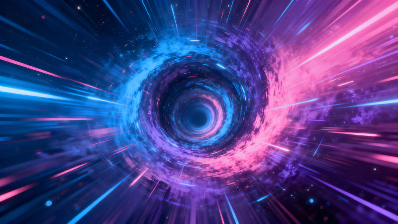 时空隧道穿越奇幻星空-图片