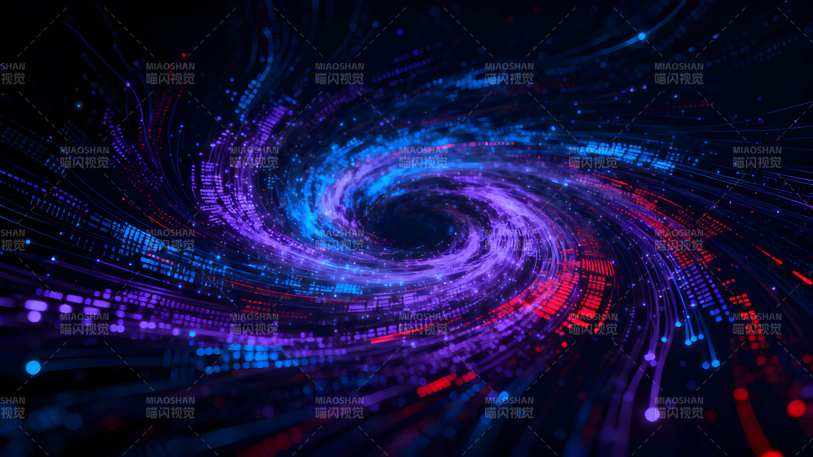 抽象漩涡绚丽光影数据流动-图片