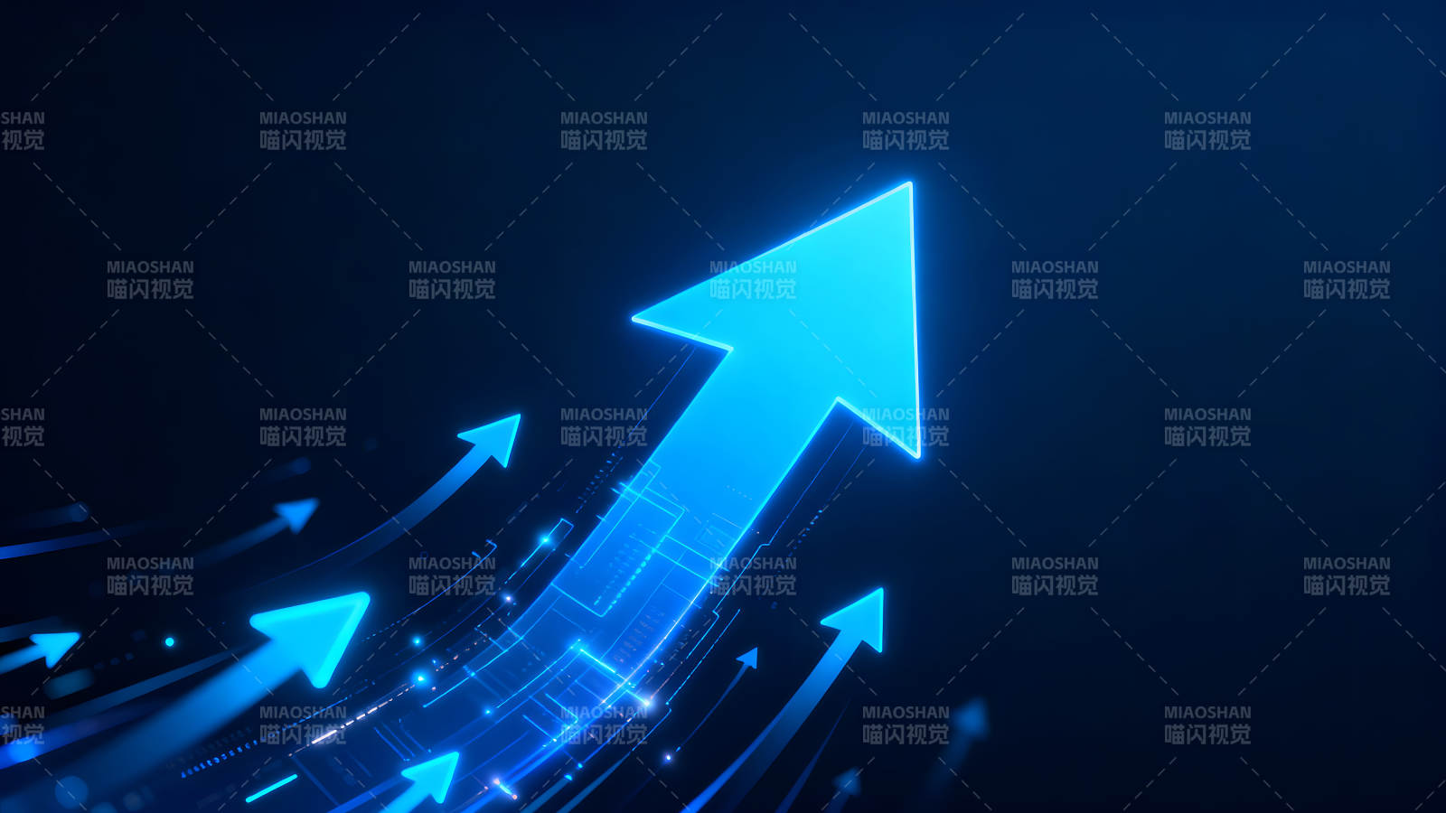 藍色箭頭向上增長的科技感背景圖圖片