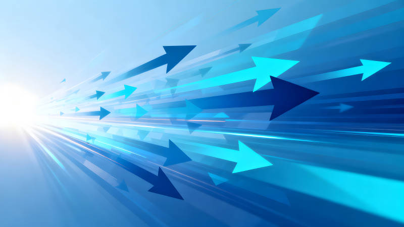 蓝色箭头指向光明未来图片