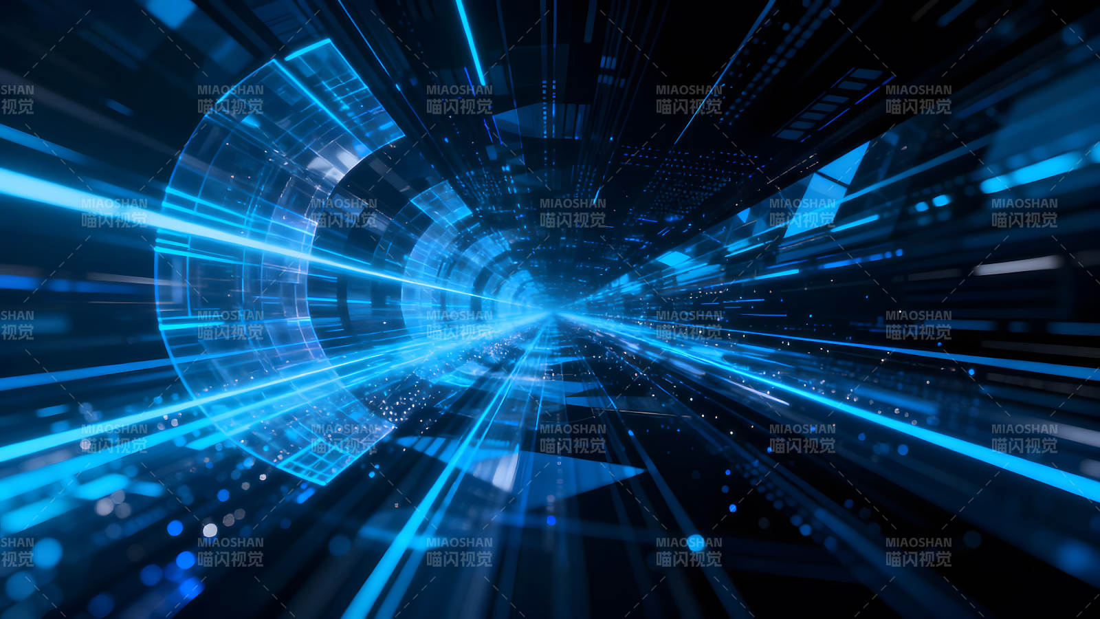 科技感未來隧道藍(lán)色光線視覺圖片