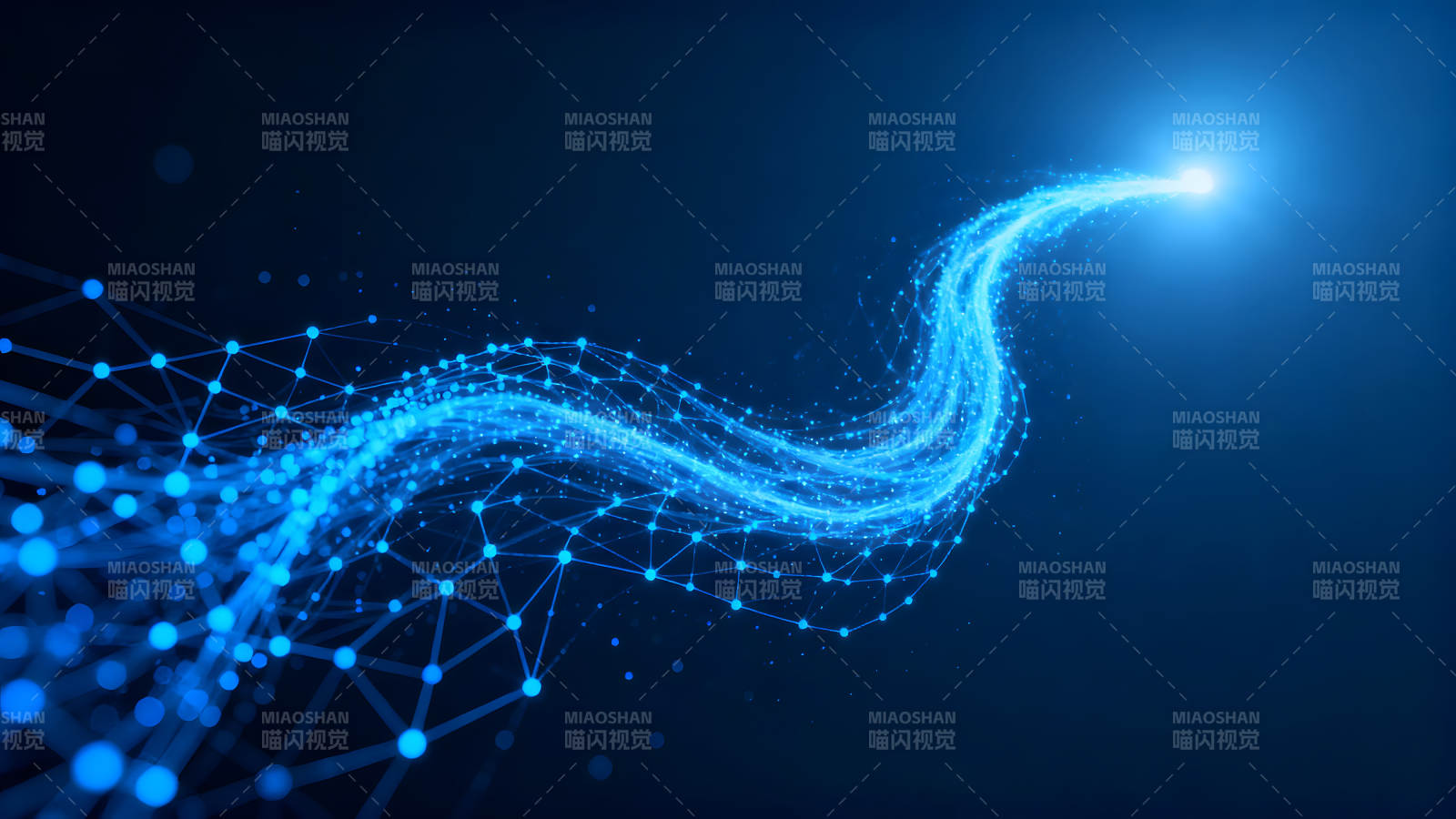 蓝色光束连接网络示意图图片