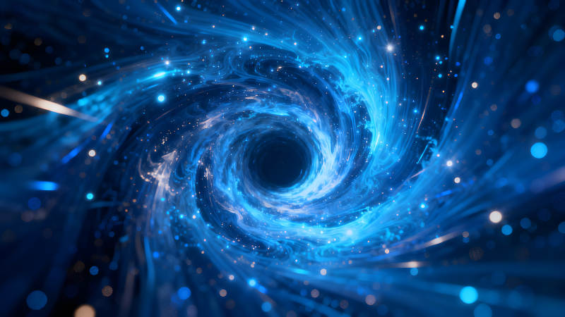 宇宙星云渦流黑洞星光綻放-圖片